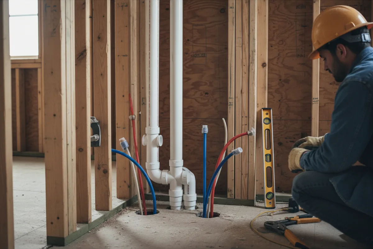 Drain and supply rough-in during Garbage Disposal Repair in Monterey